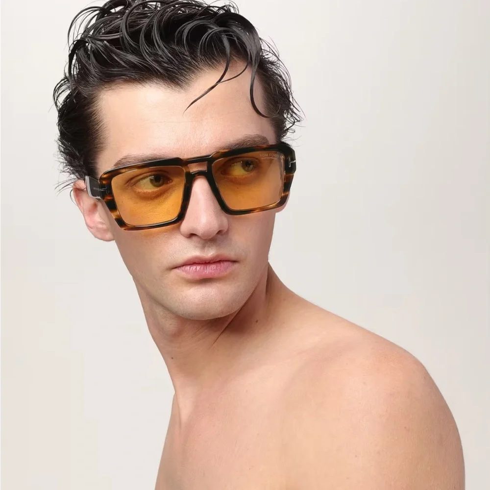 Tom Ford Redford Yellow Photochromatic Square Men's Sunglasses FT1153 52E 56.